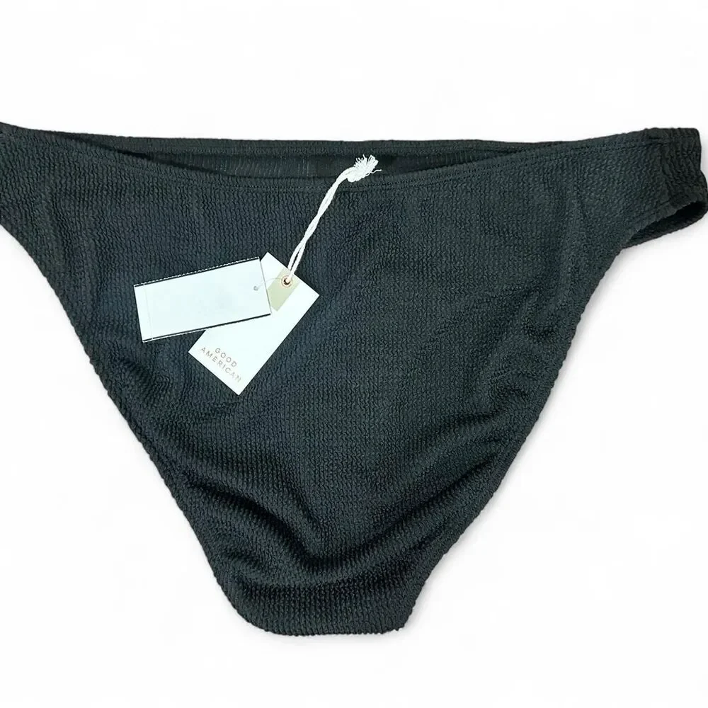 Good American Always Fits Black Bikini Bottoms NWT Size 7/8